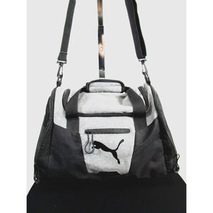 EUC! Puma Black & Gray 19" Shoe Compartment Gym, Travel Crossbody Duffel Bag